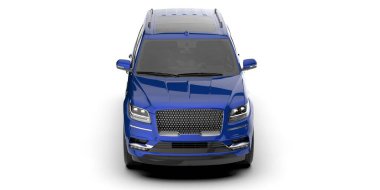 Arka planda izole edilmiş gerçekçi bir SUV arabası. 3d görüntüleme - illüstrasyon