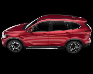 Arka planda izole edilmiş gerçekçi bir SUV arabası. 3d görüntüleme - illüstrasyon