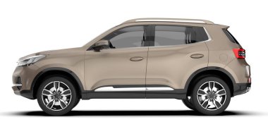 Arka planda izole edilmiş gerçekçi bir SUV arabası. 3d görüntüleme - illüstrasyon
