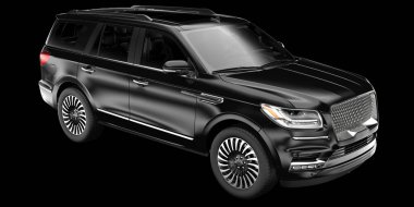 Realistic SUV car isolated on background. 3d rendering - illustration