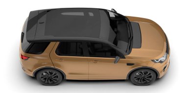 Arka planda izole edilmiş gerçekçi bir SUV arabası. 3d görüntüleme - illüstrasyon