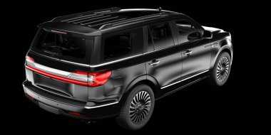 Arka planda izole edilmiş gerçekçi bir SUV arabası. 3d görüntüleme - illüstrasyon