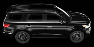 Arka planda izole edilmiş gerçekçi bir SUV arabası. 3d görüntüleme - illüstrasyon