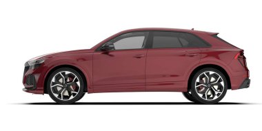 Arka planda izole edilmiş gerçekçi bir SUV arabası. 3d görüntüleme - illüstrasyon