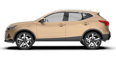 Arka planda izole edilmiş gerçekçi bir SUV arabası. 3d görüntüleme - illüstrasyon