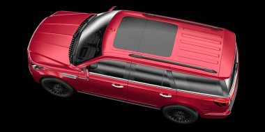 Arka planda izole edilmiş gerçekçi bir SUV arabası. 3d görüntüleme - illüstrasyon