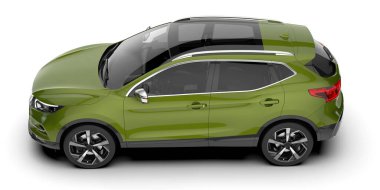 Arka planda izole edilmiş gerçekçi bir SUV arabası. 3d görüntüleme - illüstrasyon