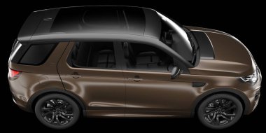 Arka planda izole edilmiş gerçekçi bir SUV arabası. 3d görüntüleme - illüstrasyon