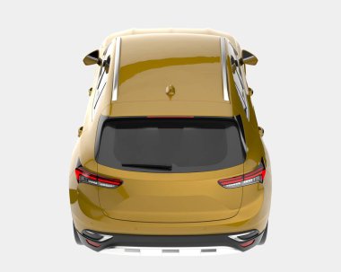 Arka planda izole edilmiş gerçekçi bir SUV arabası. 3d görüntüleme - illüstrasyon