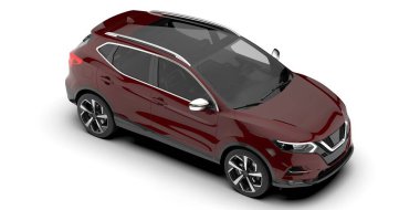Arka planda izole edilmiş gerçekçi bir SUV arabası. 3d görüntüleme - illüstrasyon
