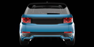 Arka planda izole edilmiş gerçekçi bir SUV arabası. 3d görüntüleme - illüstrasyon