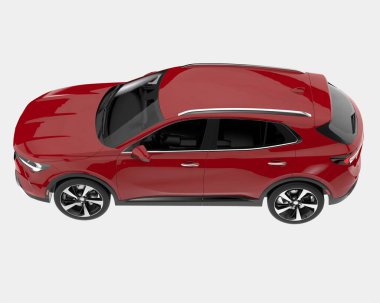 Arka planda izole edilmiş gerçekçi bir SUV arabası. 3d görüntüleme - illüstrasyon