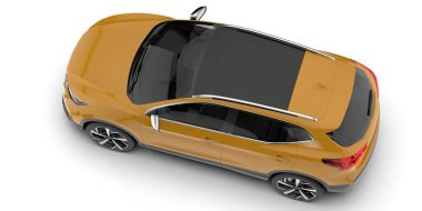 Arka planda izole edilmiş gerçekçi bir SUV arabası. 3d görüntüleme - illüstrasyon