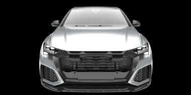 Arka planda izole edilmiş gerçekçi bir SUV arabası. 3d görüntüleme - illüstrasyon