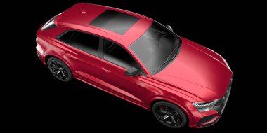 Arka planda izole edilmiş gerçekçi bir SUV arabası. 3d görüntüleme - illüstrasyon