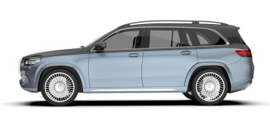 Arka planda izole edilmiş gerçekçi bir SUV arabası. 3d görüntüleme - illüstrasyon