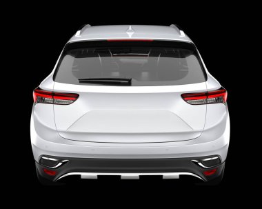 Arka planda izole edilmiş gerçekçi bir SUV arabası. 3d görüntüleme - illüstrasyon