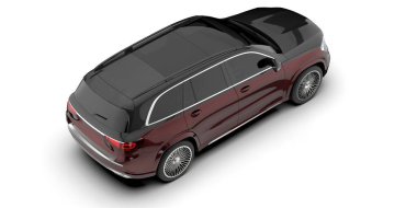 Arka planda izole edilmiş gerçekçi bir SUV arabası. 3d görüntüleme - illüstrasyon