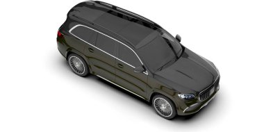 Arka planda izole edilmiş gerçekçi bir SUV arabası. 3d görüntüleme - illüstrasyon