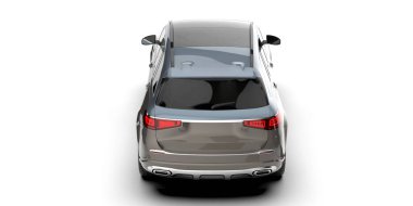 Arka planda izole edilmiş gerçekçi bir SUV arabası. 3d görüntüleme - illüstrasyon