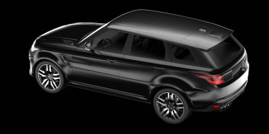 Arka planda izole edilmiş gerçekçi bir SUV arabası. 3d görüntüleme - illüstrasyon