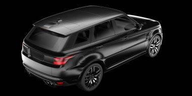 Arka planda izole edilmiş gerçekçi bir SUV arabası. 3d görüntüleme - illüstrasyon