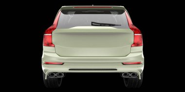 Arka planda izole edilmiş gerçekçi bir SUV arabası. 3d görüntüleme - illüstrasyon