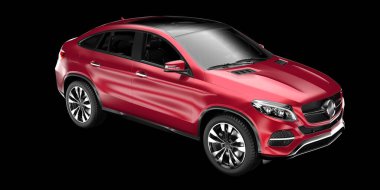 Arka planda izole edilmiş gerçekçi bir SUV arabası. 3d görüntüleme - illüstrasyon