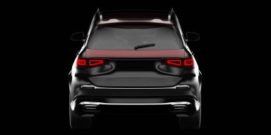 Arka planda izole edilmiş gerçekçi bir SUV arabası. 3d görüntüleme - illüstrasyon