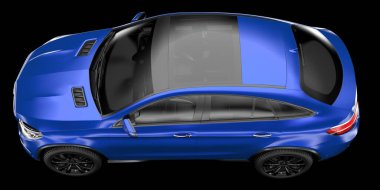 Arka planda izole edilmiş gerçekçi bir SUV arabası. 3d görüntüleme - illüstrasyon