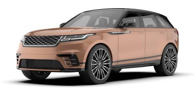 Arka planda izole edilmiş gerçekçi bir SUV arabası. 3d görüntüleme - illüstrasyon