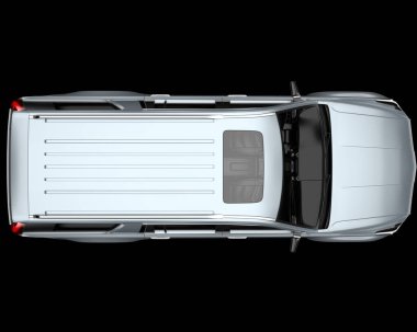 Arka planda izole edilmiş gerçekçi bir SUV arabası. 3d görüntüleme - illüstrasyon