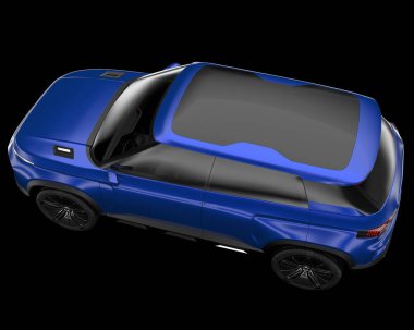 Arka planda izole edilmiş gerçekçi bir SUV arabası. 3d görüntüleme - illüstrasyon