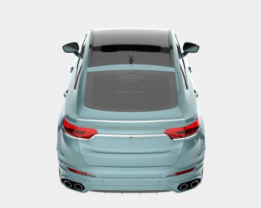 Arka planda izole edilmiş gerçekçi bir SUV arabası. 3d görüntüleme - illüstrasyon