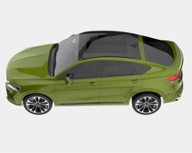 Arka planda izole edilmiş gerçekçi bir SUV arabası. 3d görüntüleme - illüstrasyon