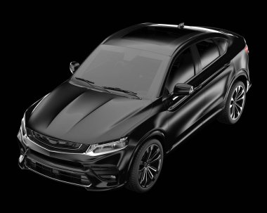 Arka planda izole edilmiş gerçekçi bir SUV arabası. 3d görüntüleme - illüstrasyon