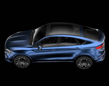 Arka planda izole edilmiş gerçekçi bir SUV arabası. 3d görüntüleme - illüstrasyon