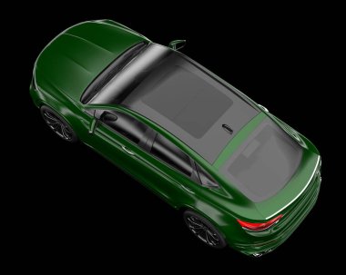 Arka planda izole edilmiş gerçekçi bir SUV arabası. 3d görüntüleme - illüstrasyon