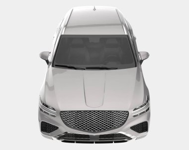 Arka planda izole edilmiş gerçekçi bir SUV arabası. 3d görüntüleme - illüstrasyon