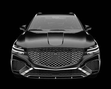 Arka planda izole edilmiş gerçekçi bir SUV arabası. 3d görüntüleme - illüstrasyon