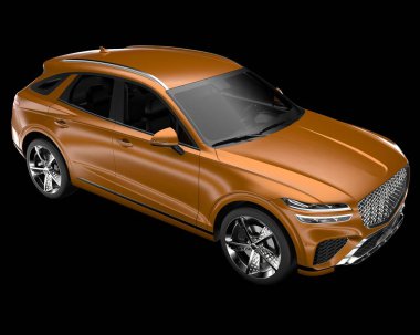 Arka planda izole edilmiş gerçekçi bir SUV arabası. 3d görüntüleme - illüstrasyon