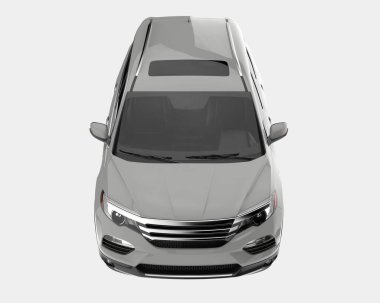 Arka planda izole edilmiş gerçekçi bir SUV arabası. 3d görüntüleme - illüstrasyon