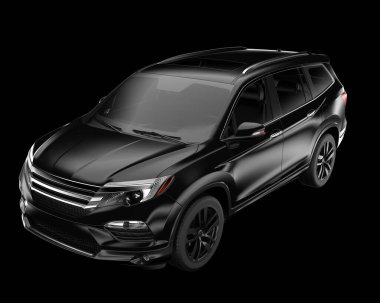 Arka planda izole edilmiş gerçekçi bir SUV arabası. 3d görüntüleme - illüstrasyon