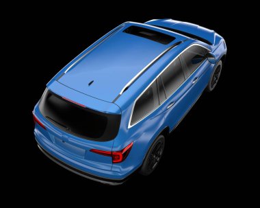 Arka planda izole edilmiş gerçekçi bir SUV arabası. 3d görüntüleme - illüstrasyon