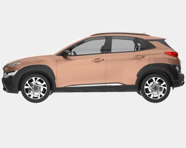 Arka planda izole edilmiş gerçekçi bir SUV arabası. 3d görüntüleme - illüstrasyon