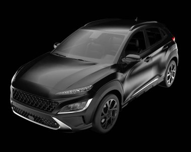 Arka planda izole edilmiş gerçekçi bir SUV arabası. 3d görüntüleme - illüstrasyon