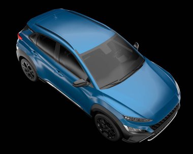 Arka planda izole edilmiş gerçekçi bir SUV arabası. 3d görüntüleme - illüstrasyon