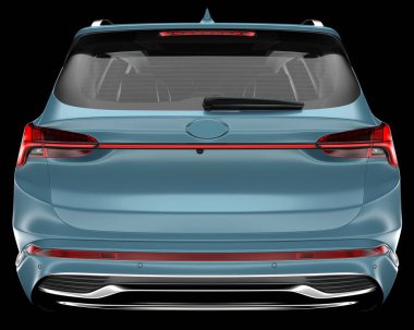 Arka planda izole edilmiş gerçekçi bir SUV arabası. 3d görüntüleme - illüstrasyon