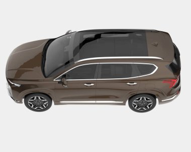 Arka planda izole edilmiş gerçekçi bir SUV arabası. 3d görüntüleme - illüstrasyon