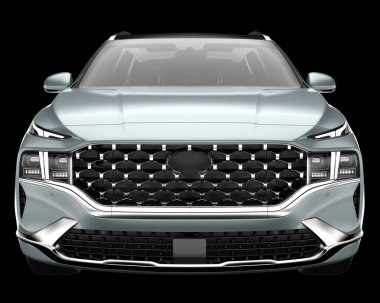 Arka planda izole edilmiş gerçekçi bir SUV arabası. 3d görüntüleme - illüstrasyon